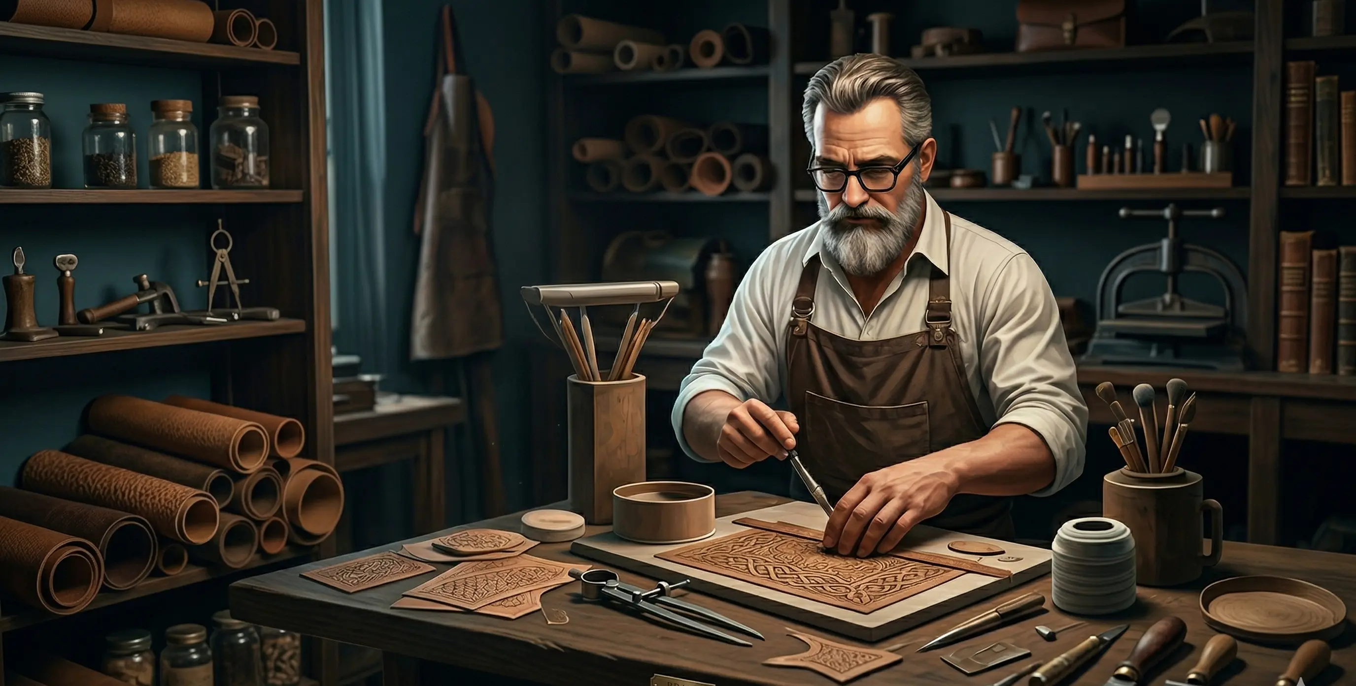 Master Artisan Crafting Hand-Stitched ERREXCA Luxury Leather Goods