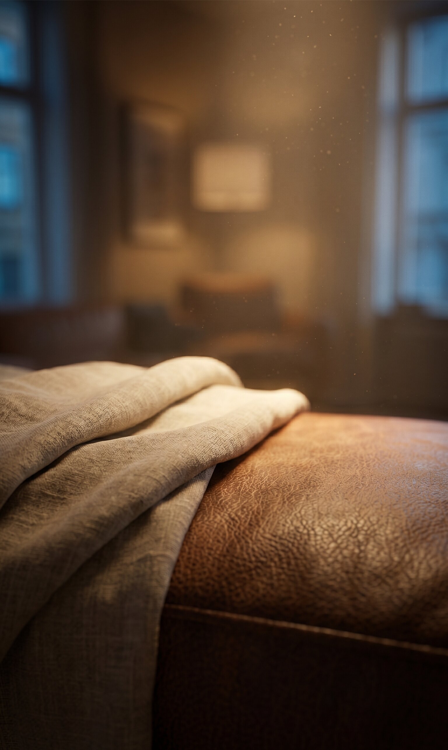 Full-grain leather showing natural grain and depth
