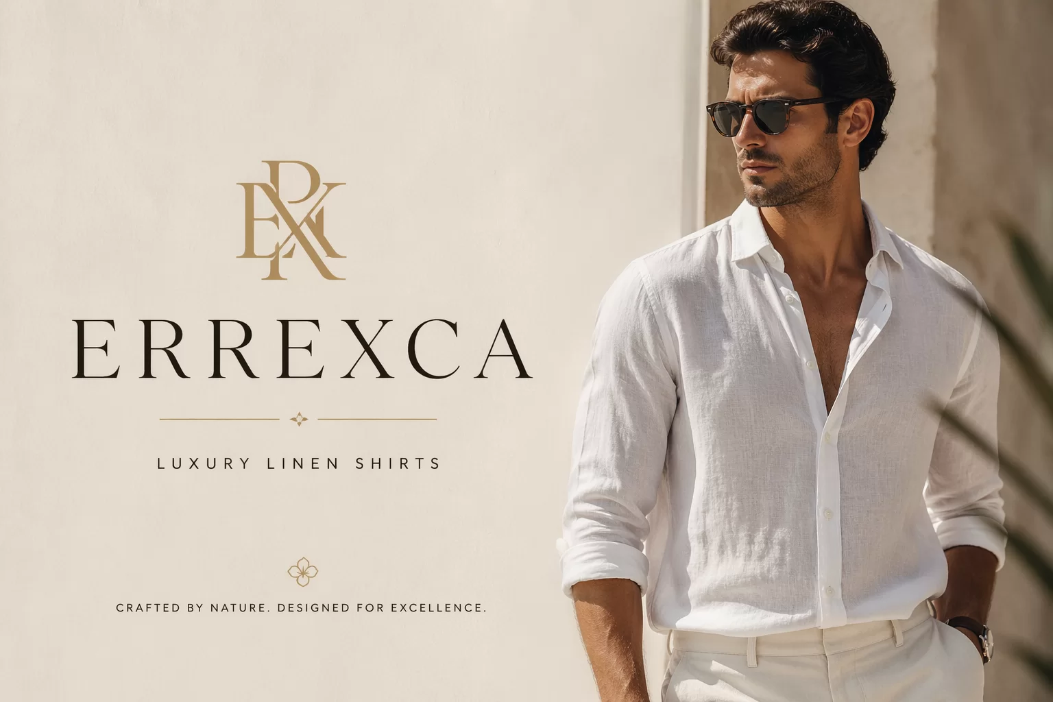 ERREXCA Signature Linen Shirt – Ivory Air Detail View